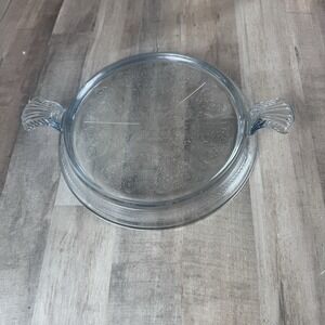 Vintage Fire King Sapphire Blue Philbe Glass Table Server Trivet Hot Plate USA